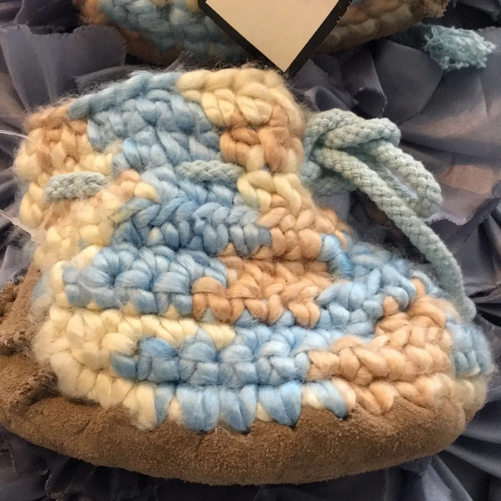 New UGG crocheted leather bottom slippers